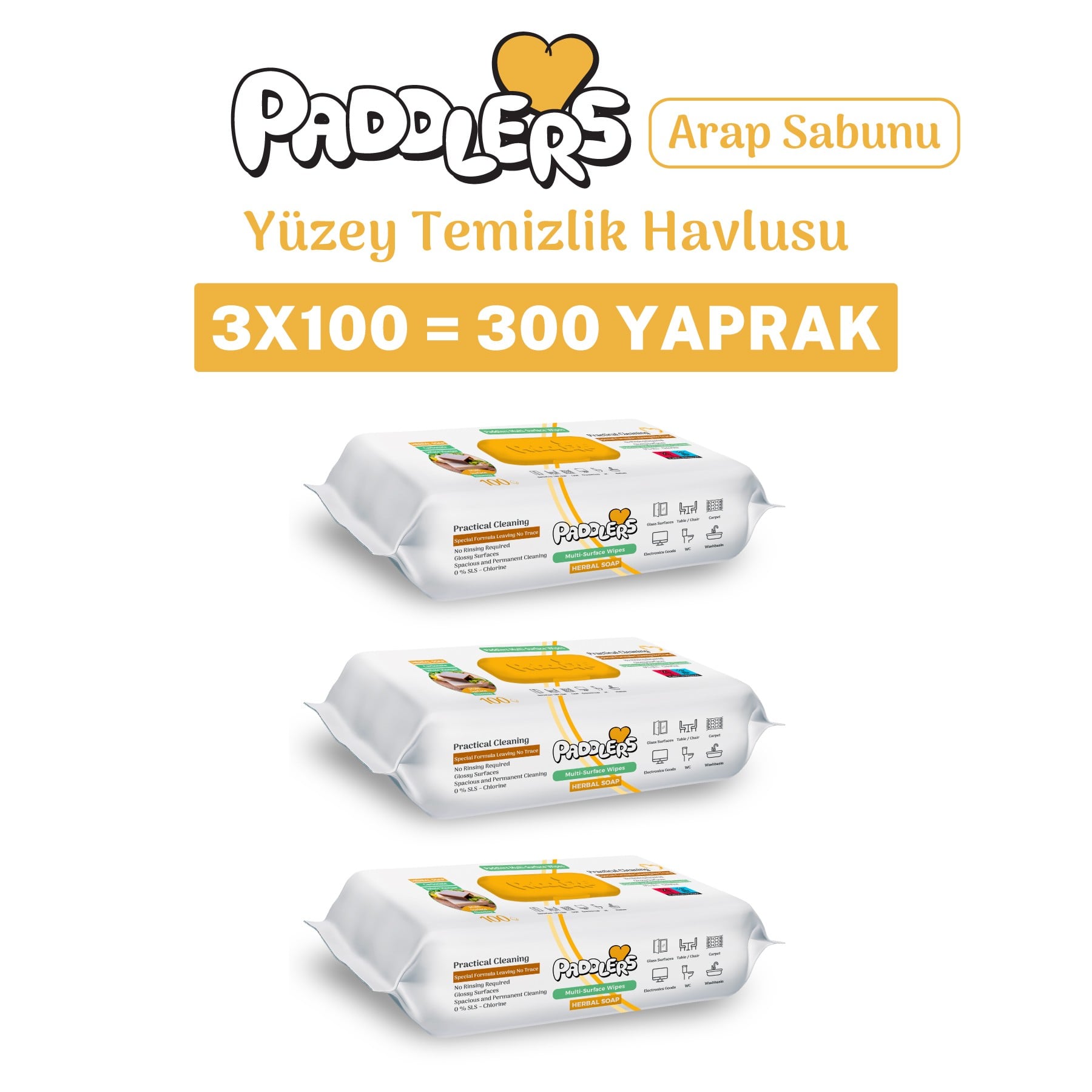 Easy Clean Arap Sabun Katkılı Yüzey Temizlik Havlusu 3x100 (300 Yaprak)