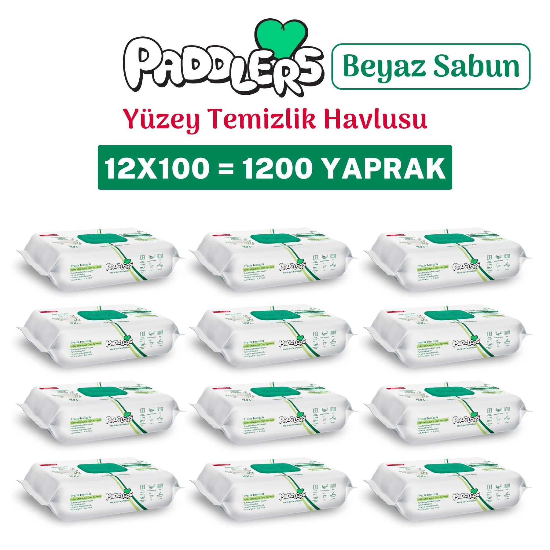 Easy Clean Beyaz Sabun Katkılı Yüzey Temizlik Havlusu 12x100 (1200 Yaprak)