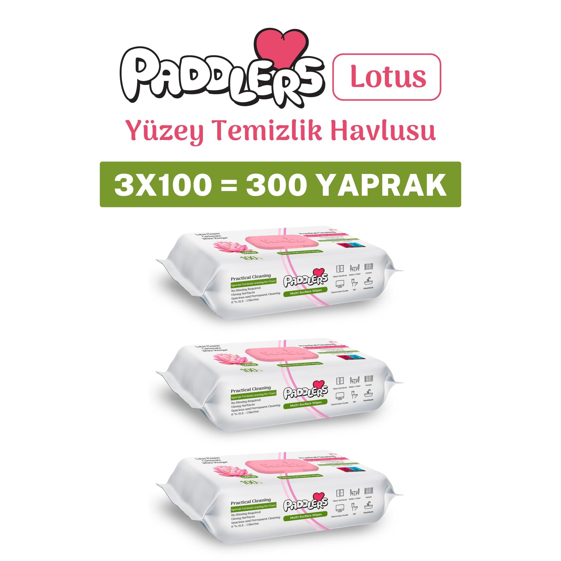Easy Clean Lotus Çiçeği Yüzey Temizlik Havlusu 3x100 (300 Yaprak)