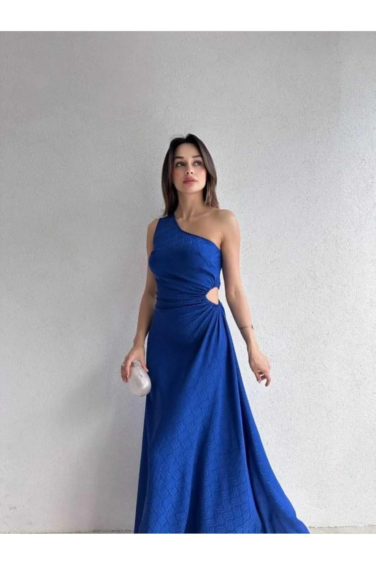 LOUNGE Maxi Elbise Sax