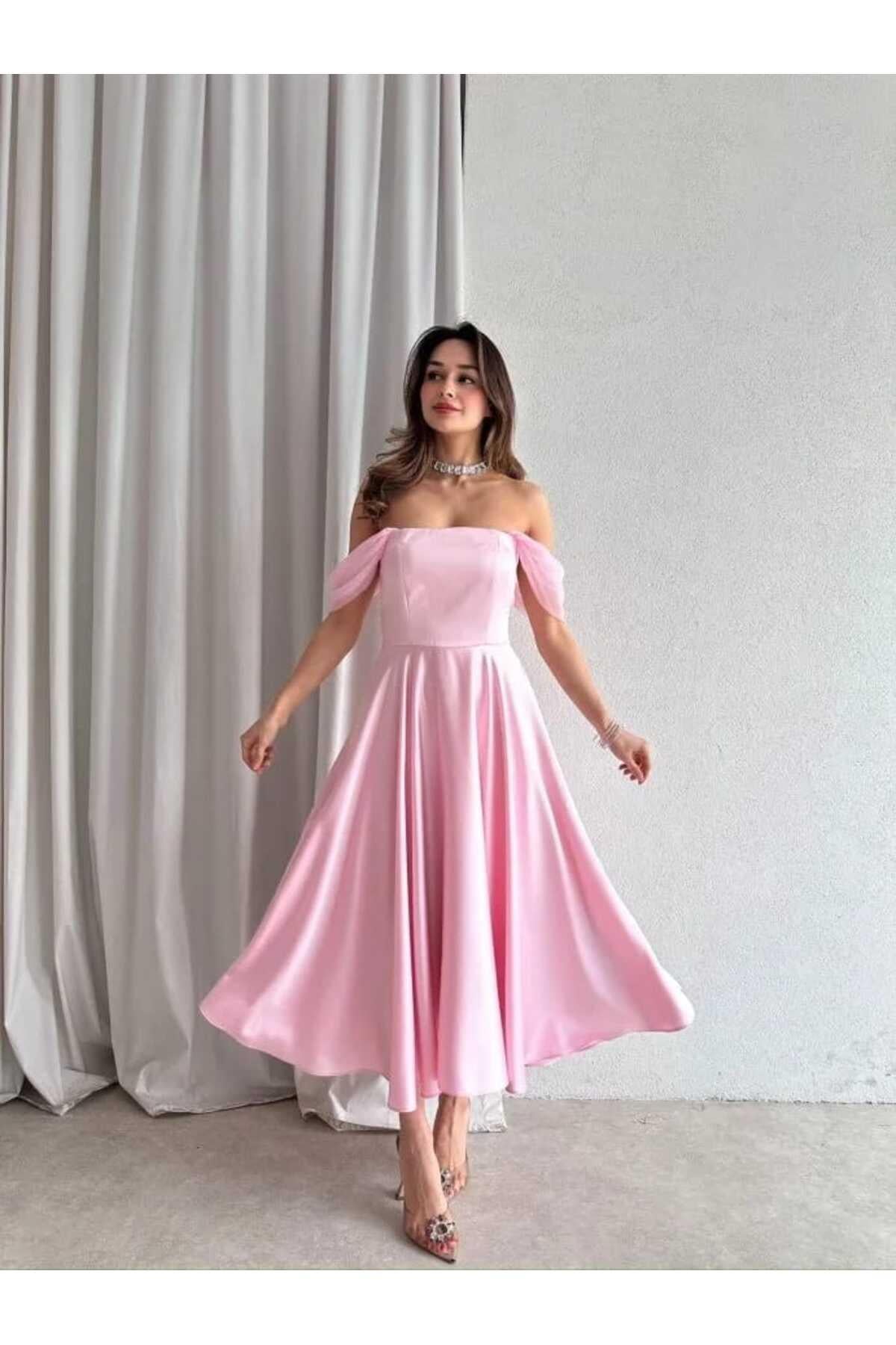 MARX Midi Elbise PEMBE