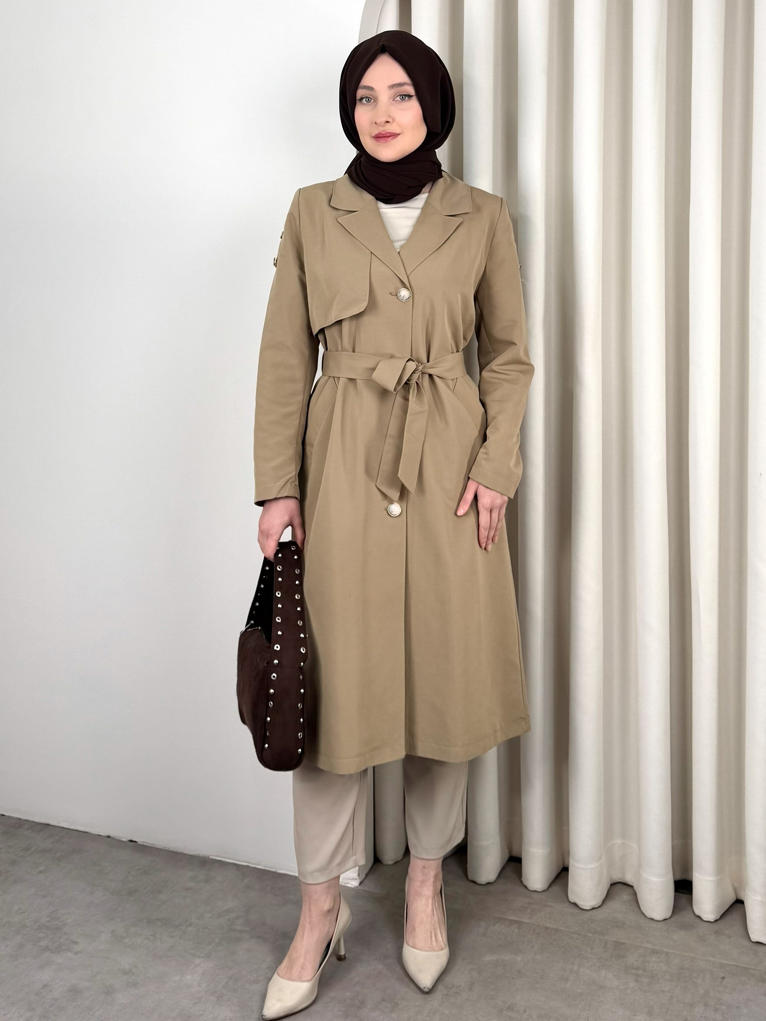 MONO TRENCH CAMEL