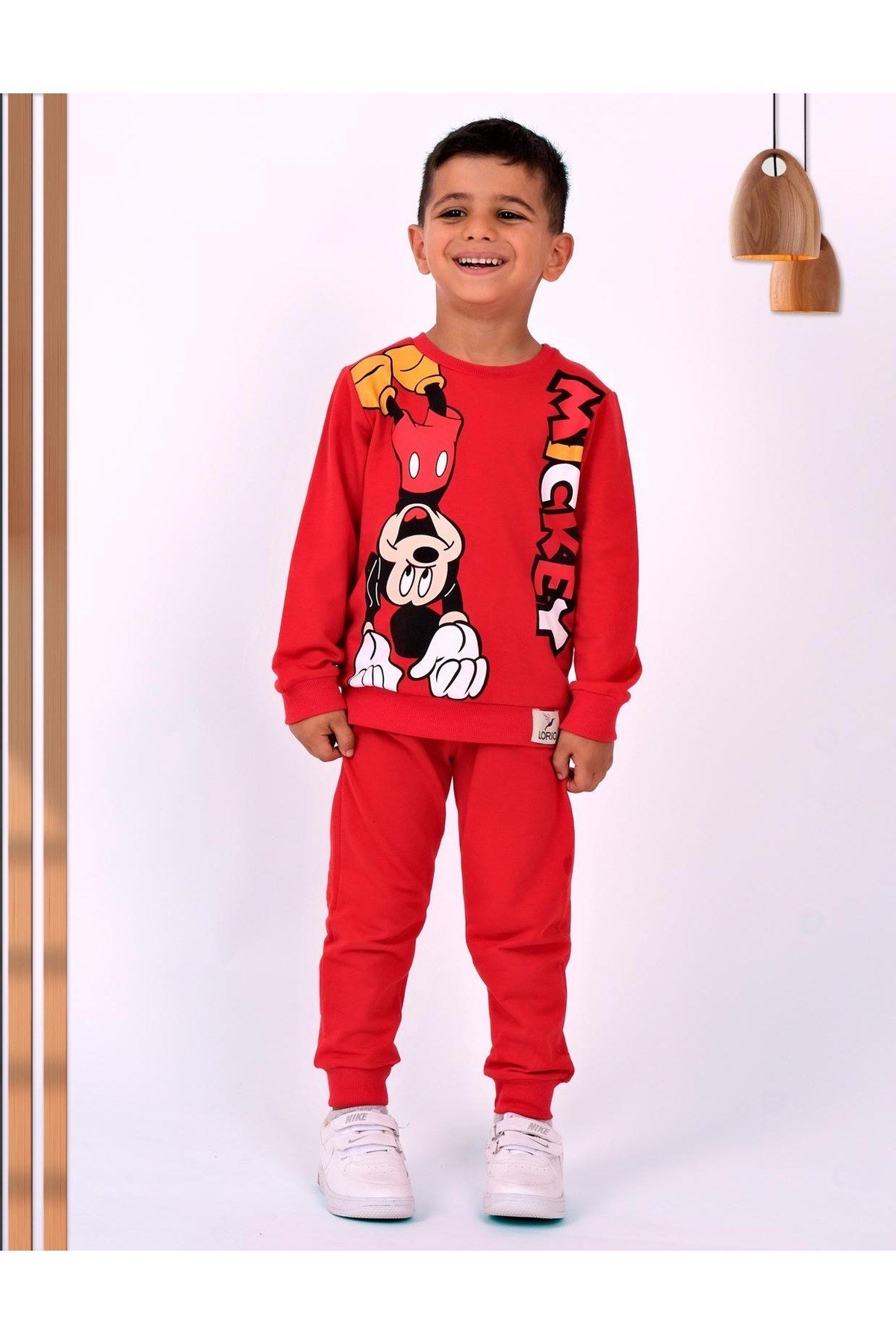 Erkek Çocuk Baskılı İki İplik Bisiklet Yaka 2li Sweatshirt Eşofman Takımı 2-5 Yaş