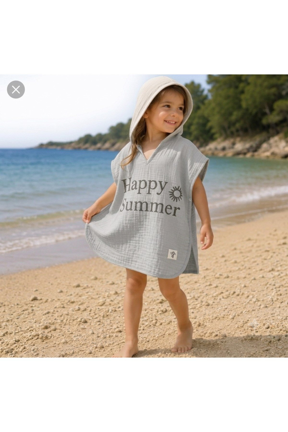 HAPPY BASKILI UNİSEX MÜSLÜN KUMAŞ 1-9 YAŞ PAREO