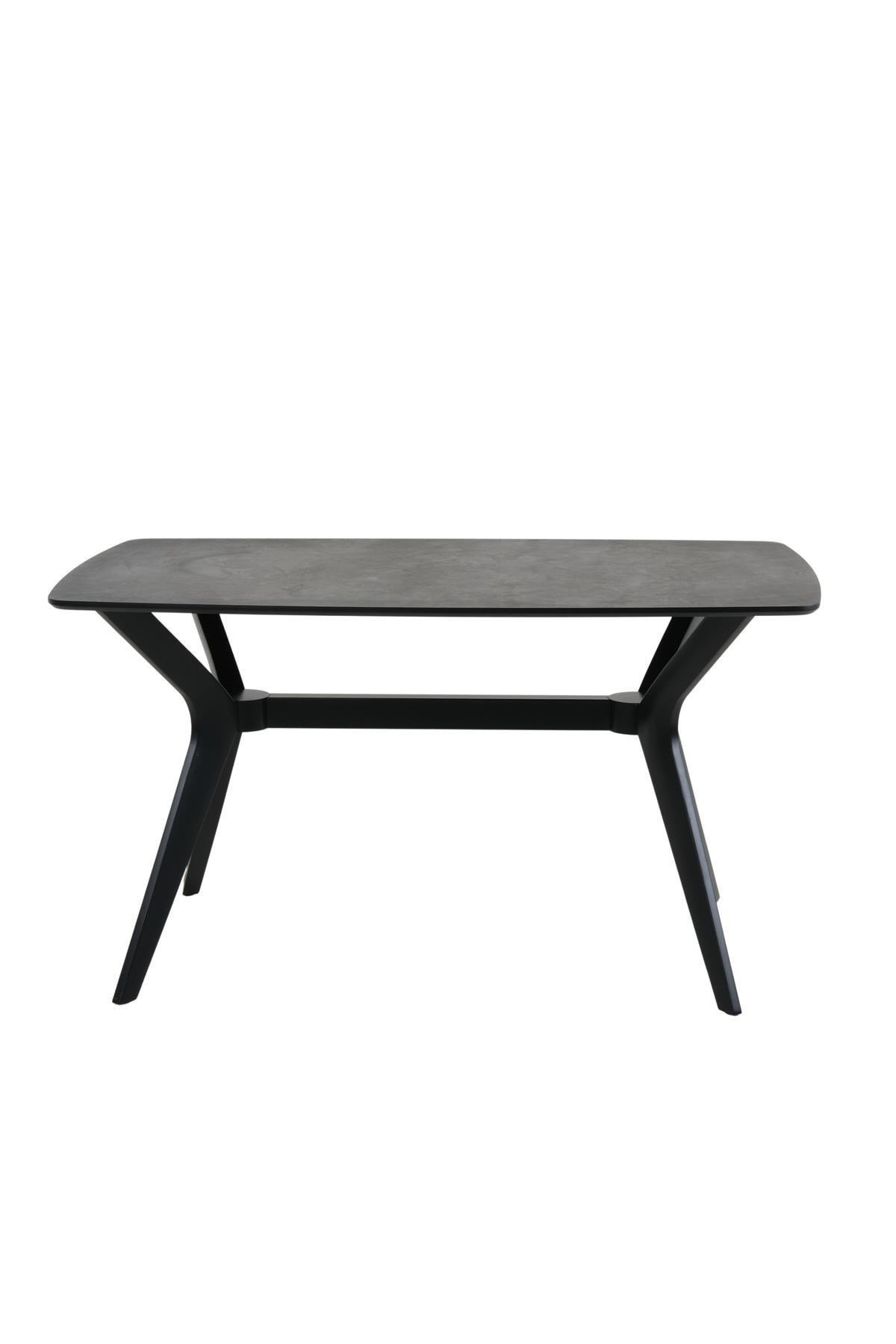 80X120 MDF Mutfak Masası (Sadece Masa) Salon Masası Balkon Masası Viktoria Serisi-Ceviz/Siyah