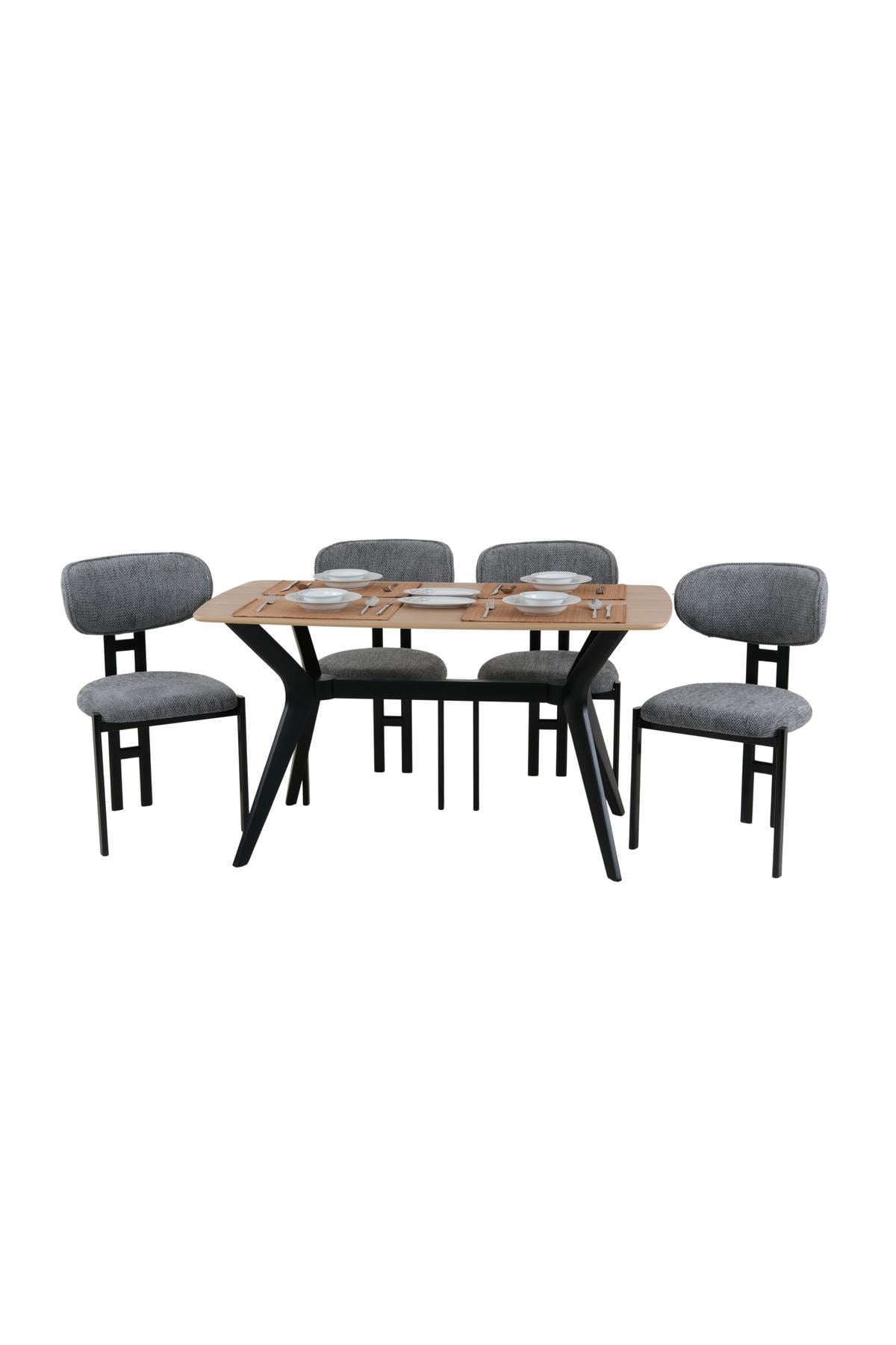 80x120 Mutfak Masası Takımı 1 Masa + 4 Sandalye Salon Masası