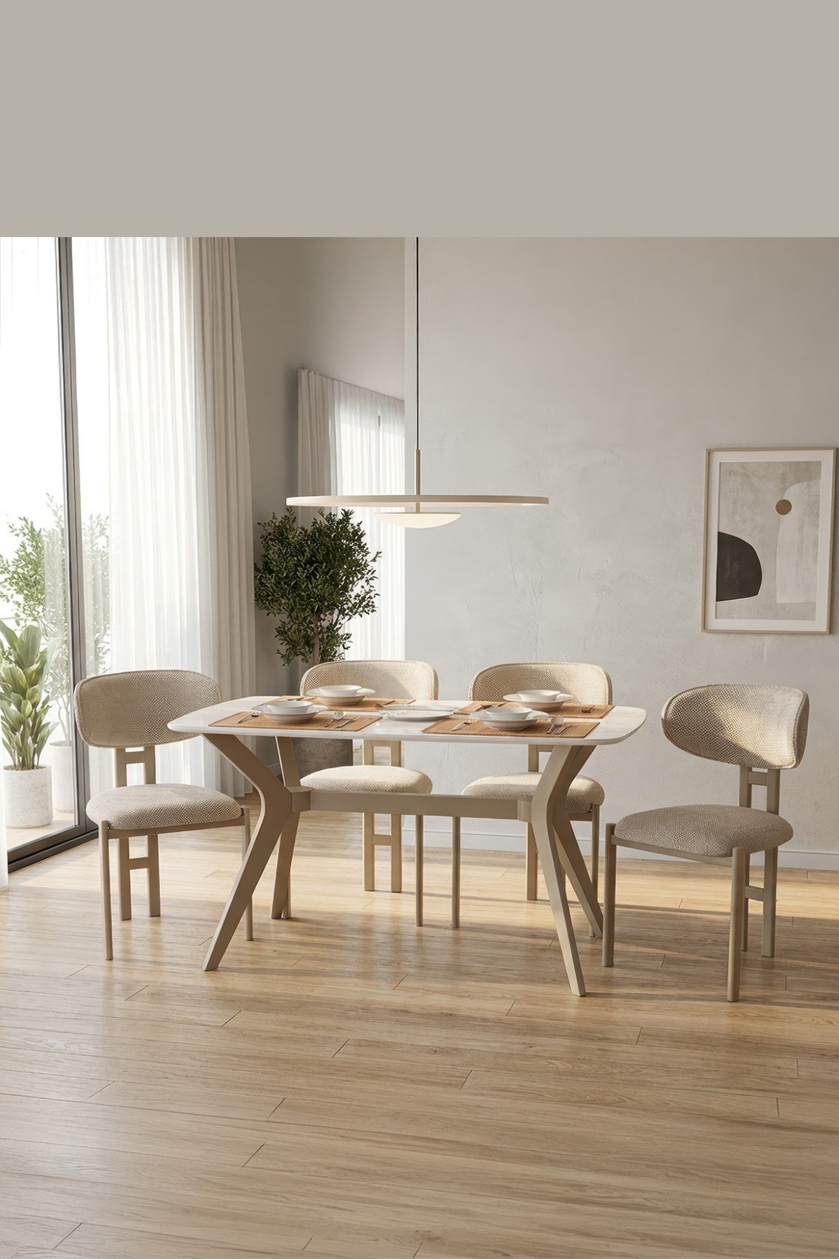 80x120 Mutfak Masası Takımı 1 Masa + 4 Sandalye Salon Masası Viktoria Model-Ceviz/Siyah