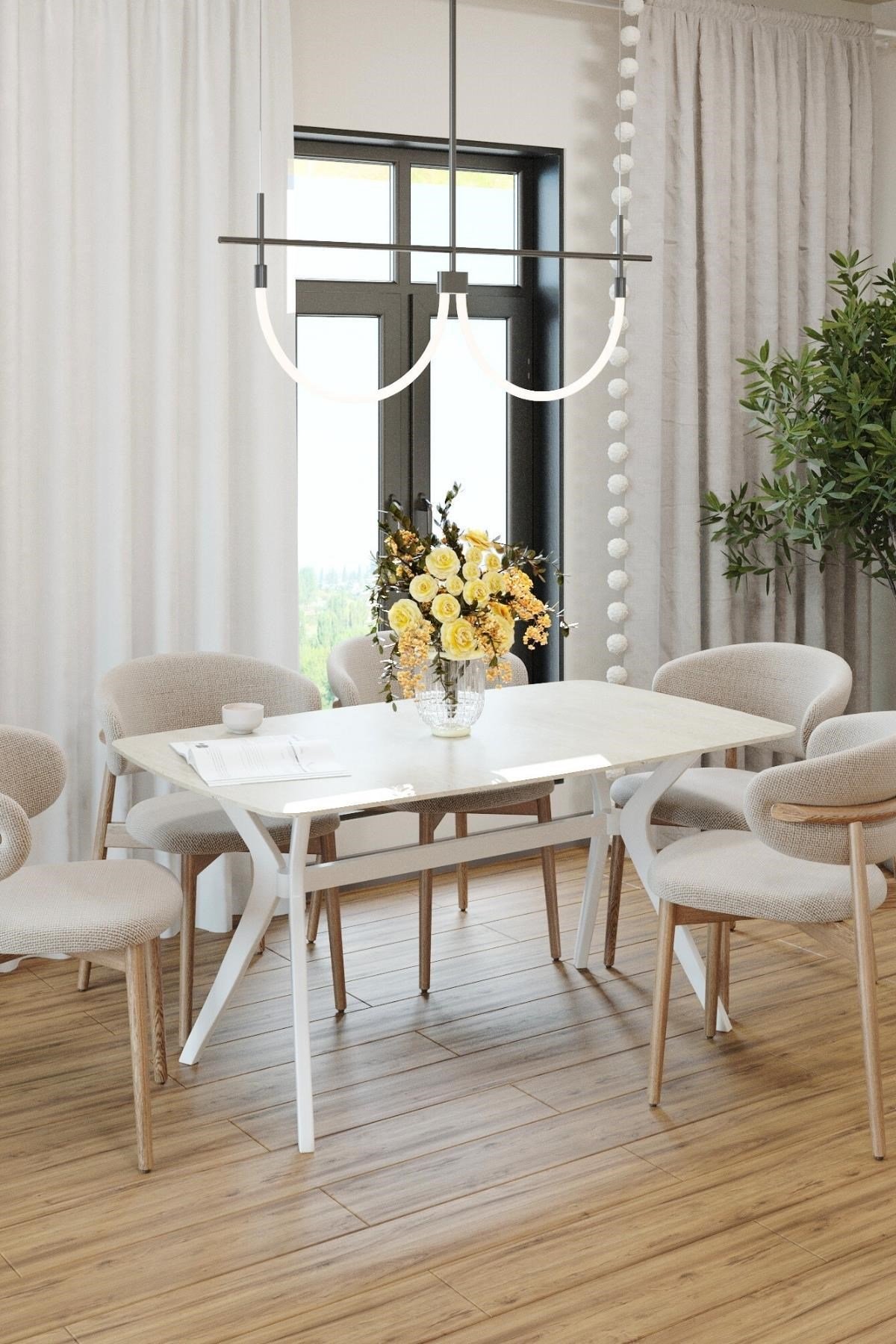 80X138 Traverten(Sadece Masa) Salon ve Mutfak Masası Viktoria Model (Masa)