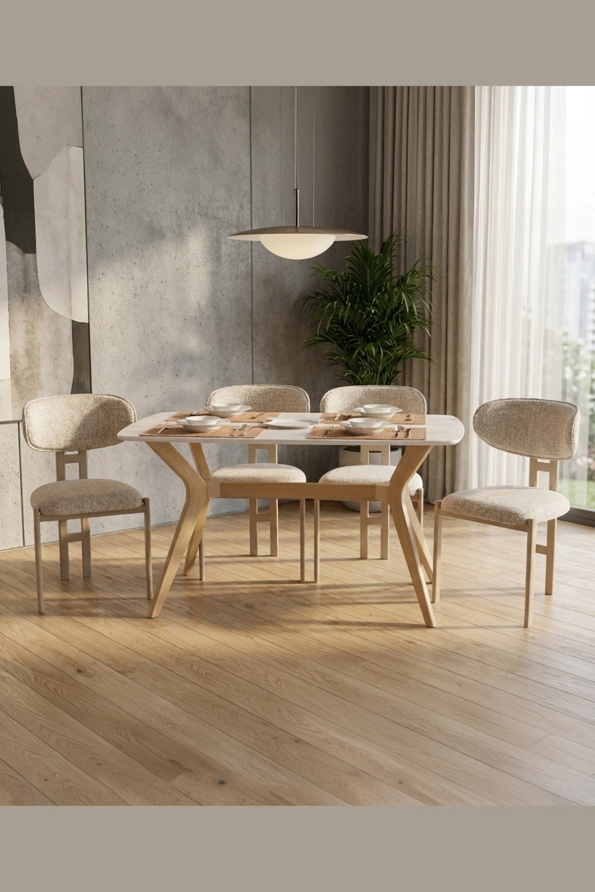 80x140 Mutfak Masası Takımı 1 Masa + 4 Sandalye Salon Masası Viktoria Model-Siyah/Ceviz Masa