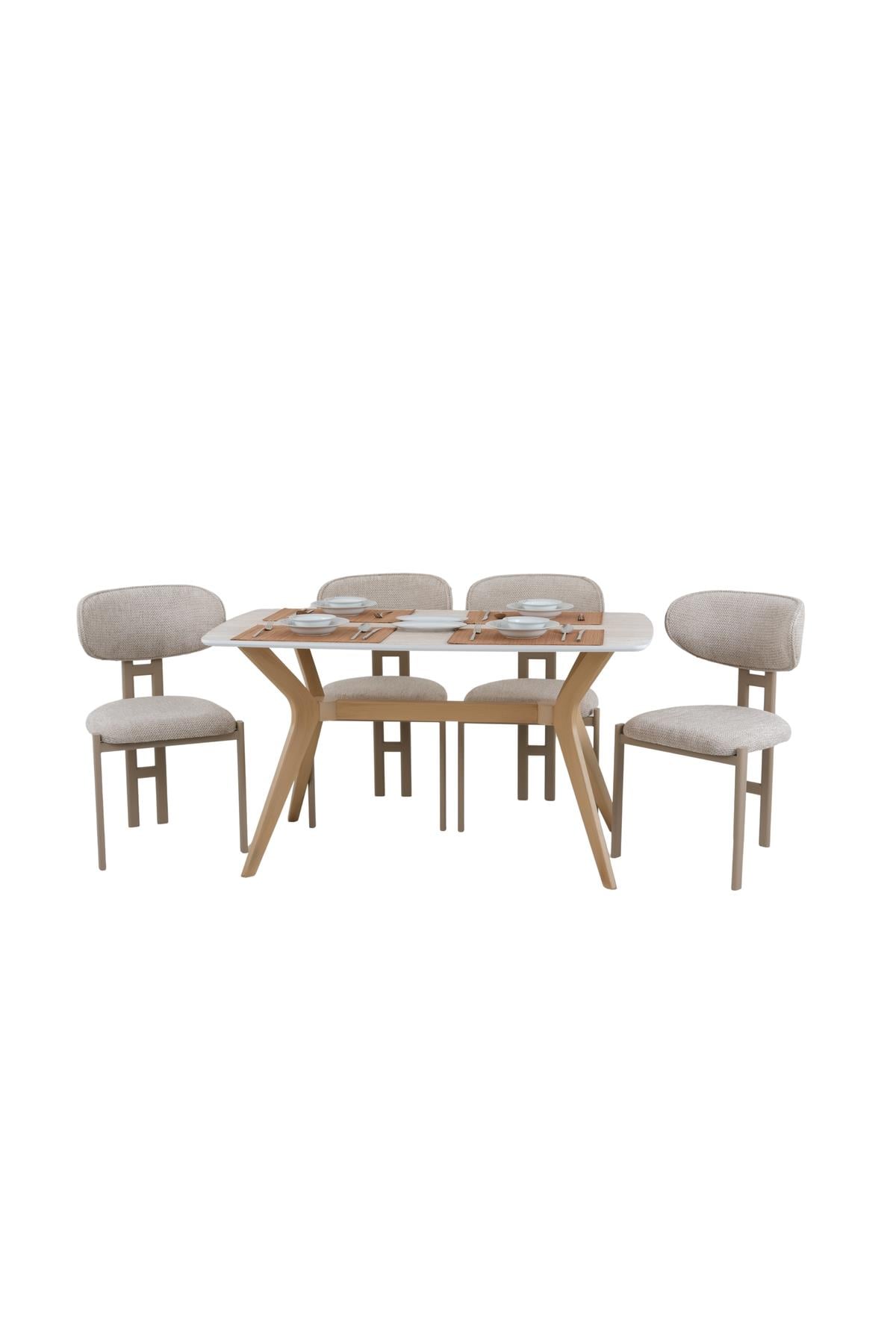 80x140 Mutfak Masası Takımı 1 Masa + 4 Sandalye Salon Masası Viktoria Model-Siyah/Ceviz Masa