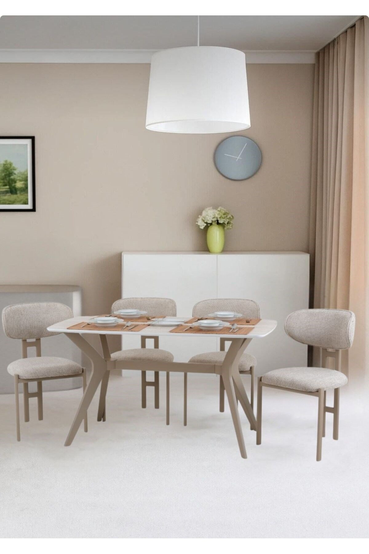 80x140 Mutfak Masası Takımı 1 Masa + 4 Sandalye Salon Masası Viktoria Model-Siyah/Ceviz Masa