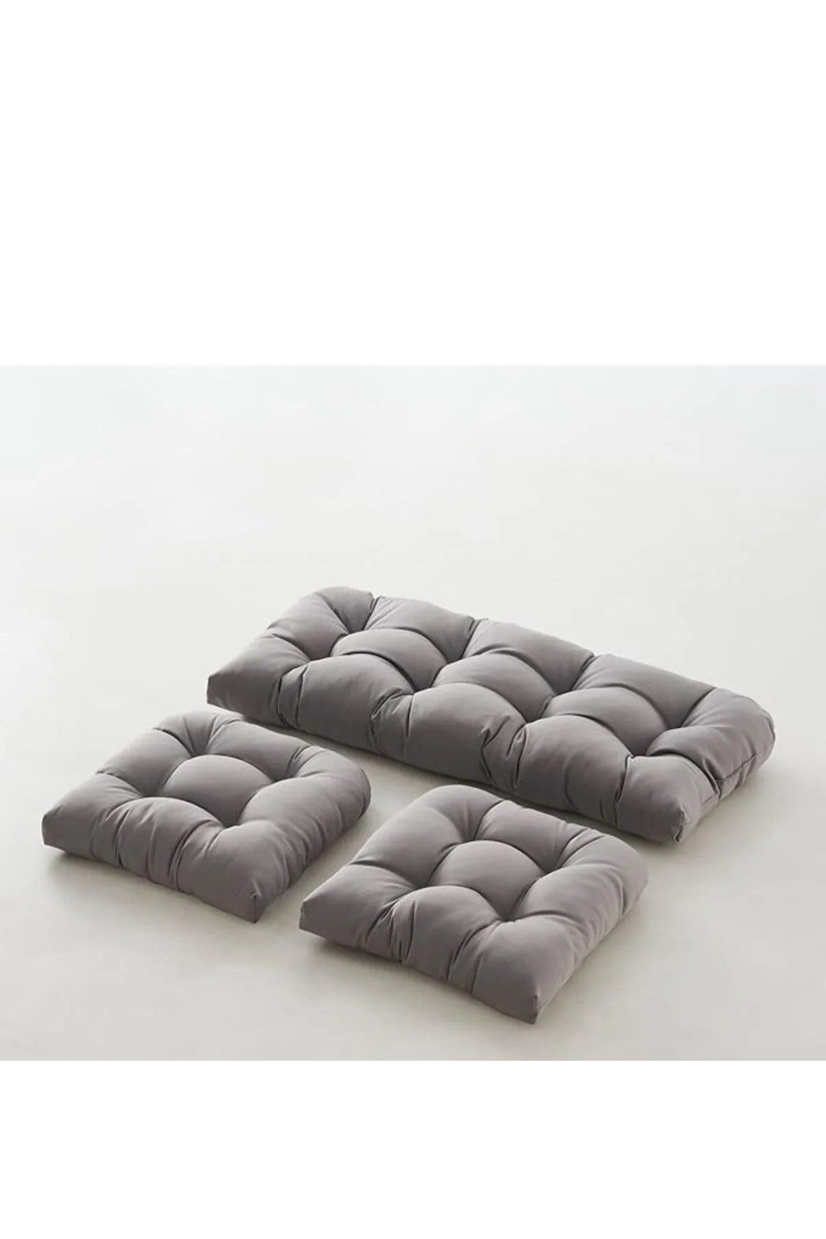 Rattan Bahçe Balkon Mobilyası Minderi Su Geçirmez Kumaş 120x50 / 50x50 cm 3'lü Minder Seti