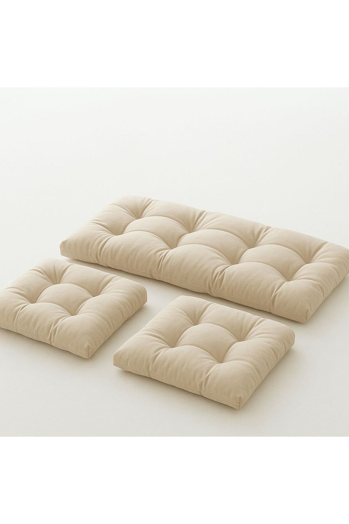 Rattan Bahçe Balkon Mobilyası Minderi Su Geçirmez Kumaş 120x50 / 50x50 cm 3'lü Minder Seti