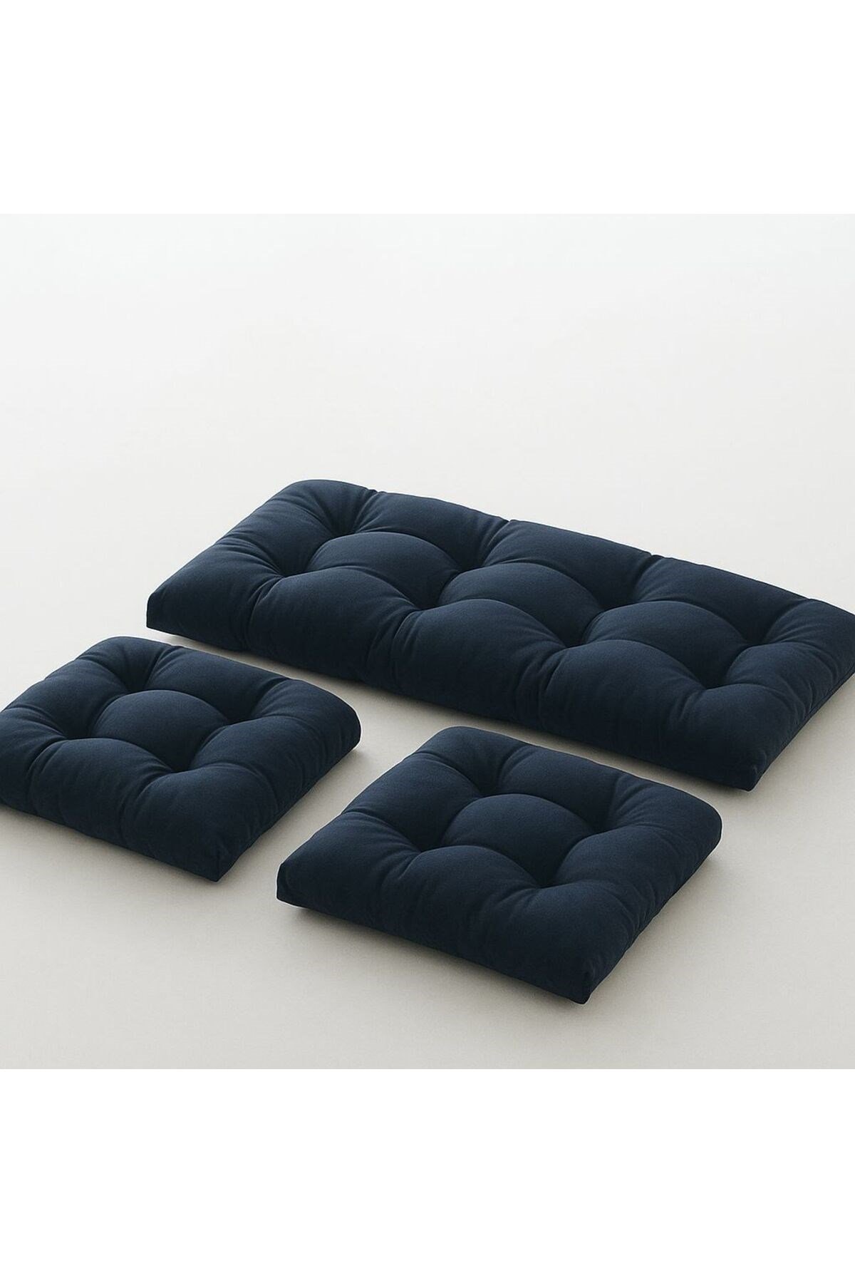 Rattan Bahçe Balkon Mobilyası Minderi Su Geçirmez Kumaş 120x50 / 50x50 cm 3'lü Minder Seti