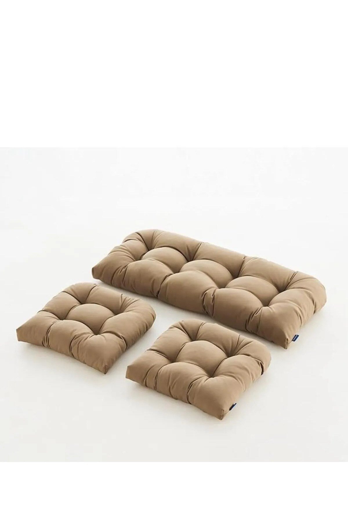 Rattan Bahçe Balkon Mobilyası Minderi Su Geçirmez Kumaş 120x50 / 50x50 cm 3'lü Minder Seti