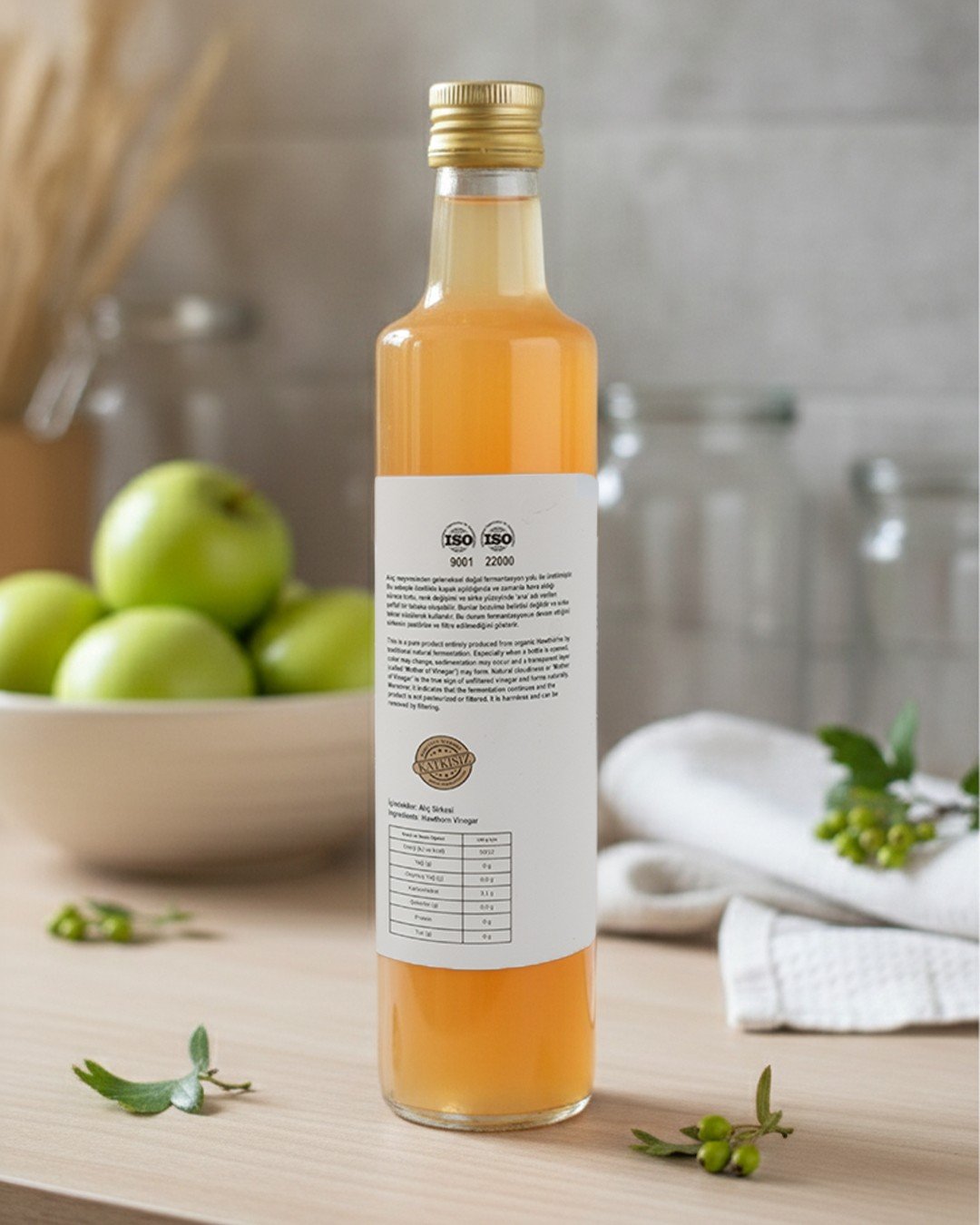 Organik Ana Alıç Sirkesi Doğal Fermantasyon 500 ml