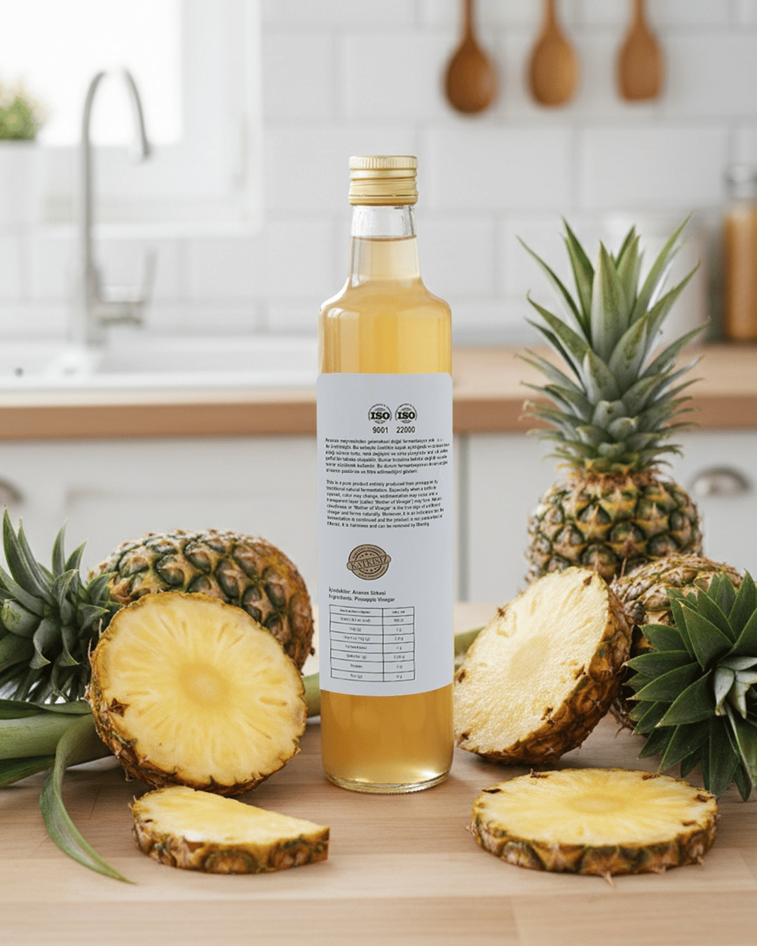 Organik Ana Ananas Sirkesi Doğal Fermantasyon 500 ml