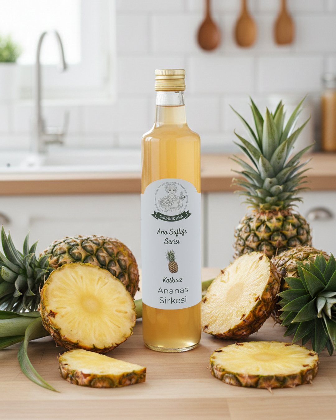 Organik Ana Ananas Sirkesi Doğal Fermantasyon 500 ml