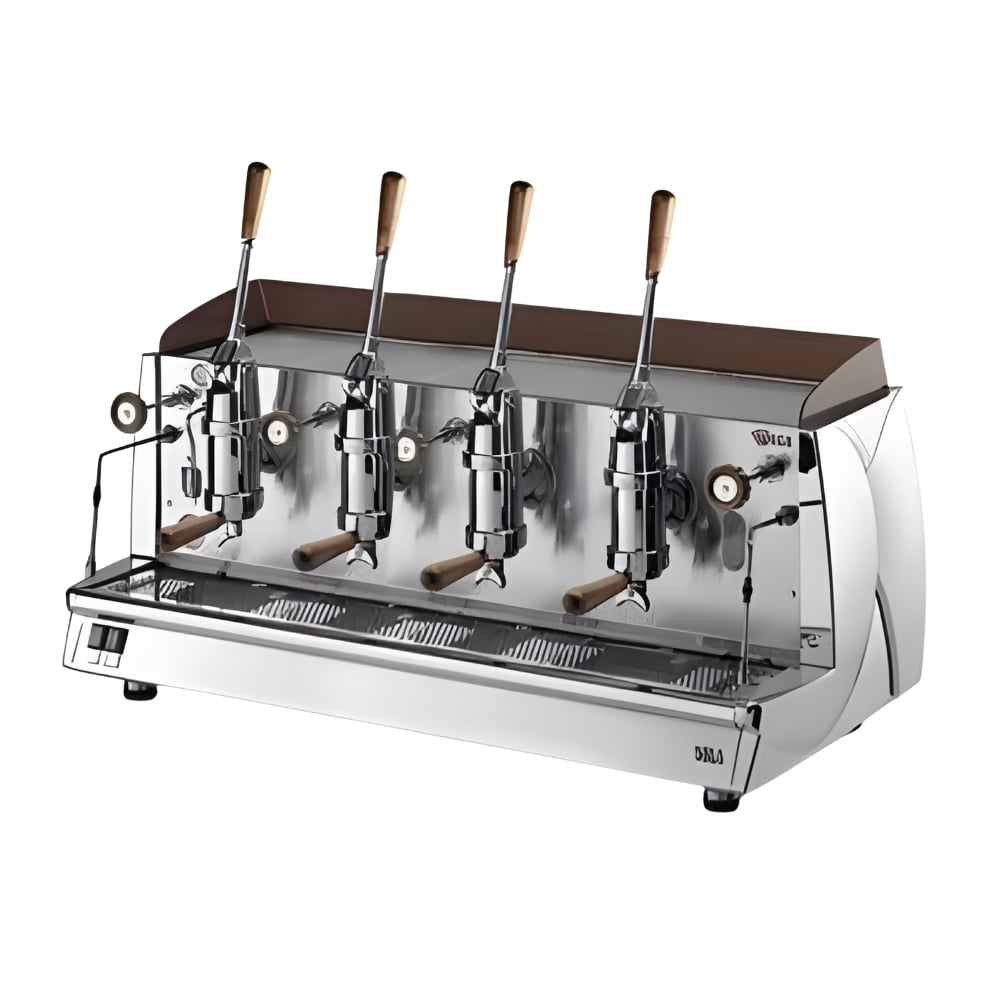 Wega VELA ALE4 – 4 Gruplu Pistonlu Espresso Kahve Makinesi (Retro Topuz, Cup Warmer, 800 mm Yükseklik)