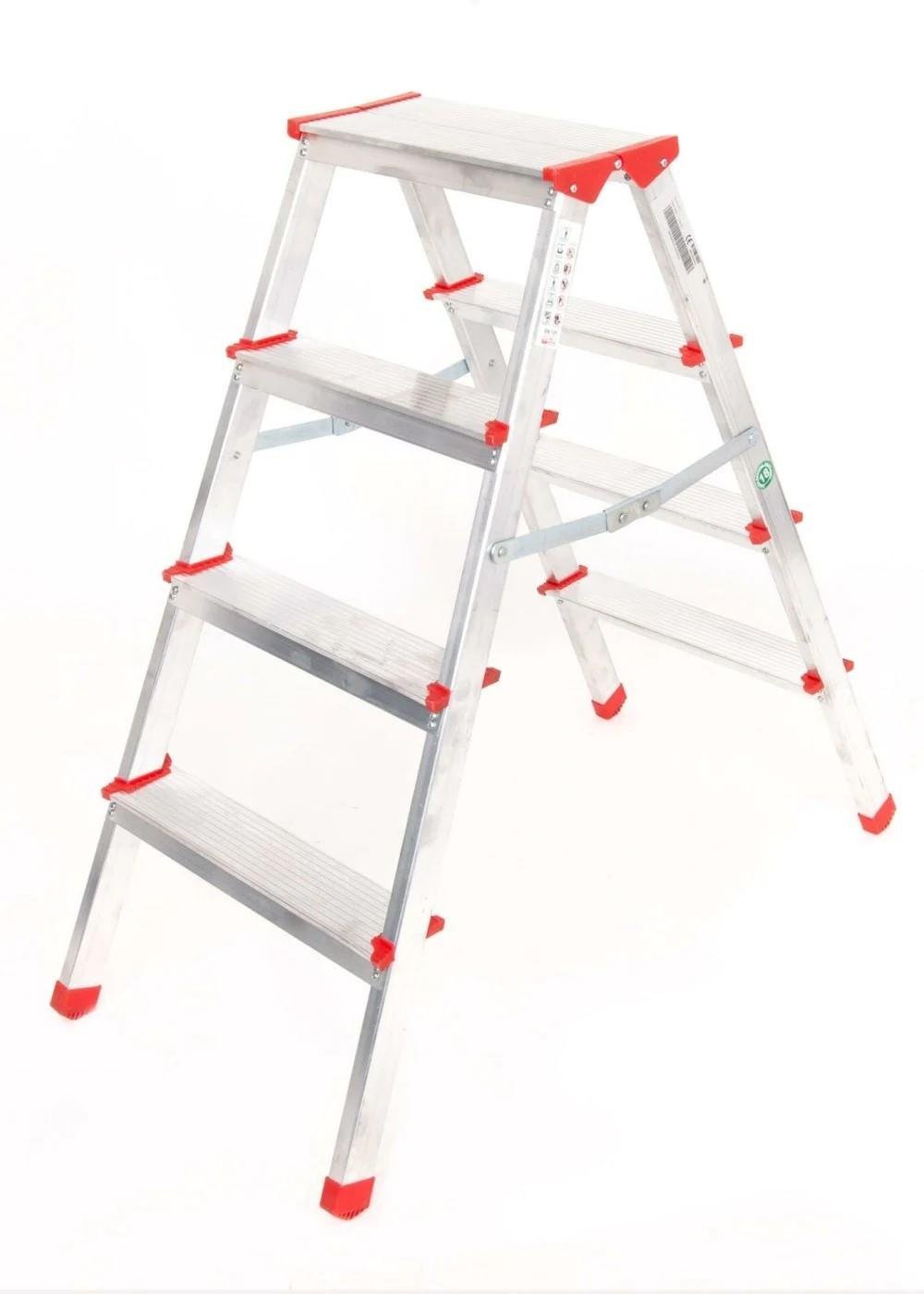 A Tipi 4 Basamaklı Çift Çıkışlı Alüminyum Merdiven 91 Cm
