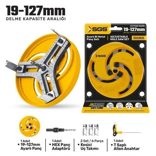 Bİ-METAL AYARLI PANÇ SETİ 19-127 MM