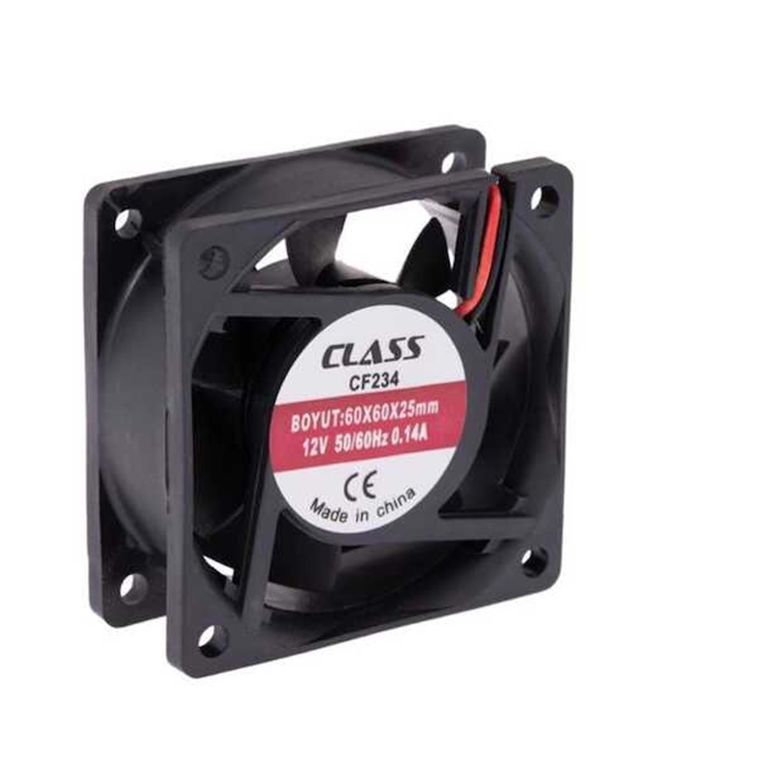 Class CF-234 60x60x25 DC 12 Volt 2 Pin 50/60 Hz 0.14A Fan