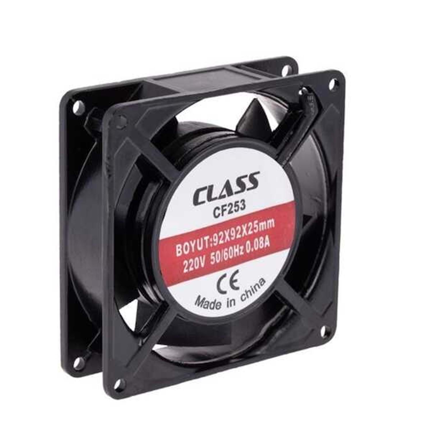 Class CF-253 92x92x25 AC 220 Volt 2 Pin 50/60 Hz 0.08A Fan