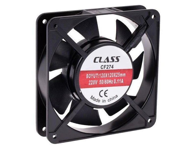 Class CF-274 120x120x25 AC 220 Volt 2 Pin 50/60 Hz 0.11A Fan