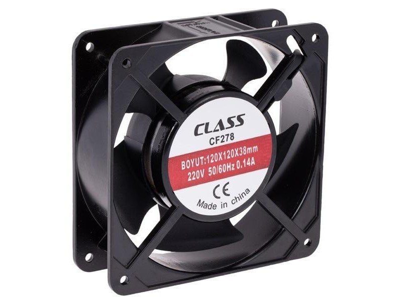 Class CF-278 120x120x38 AC 220 Volt 2 Pin 50/60 Hz 0.14A Fan