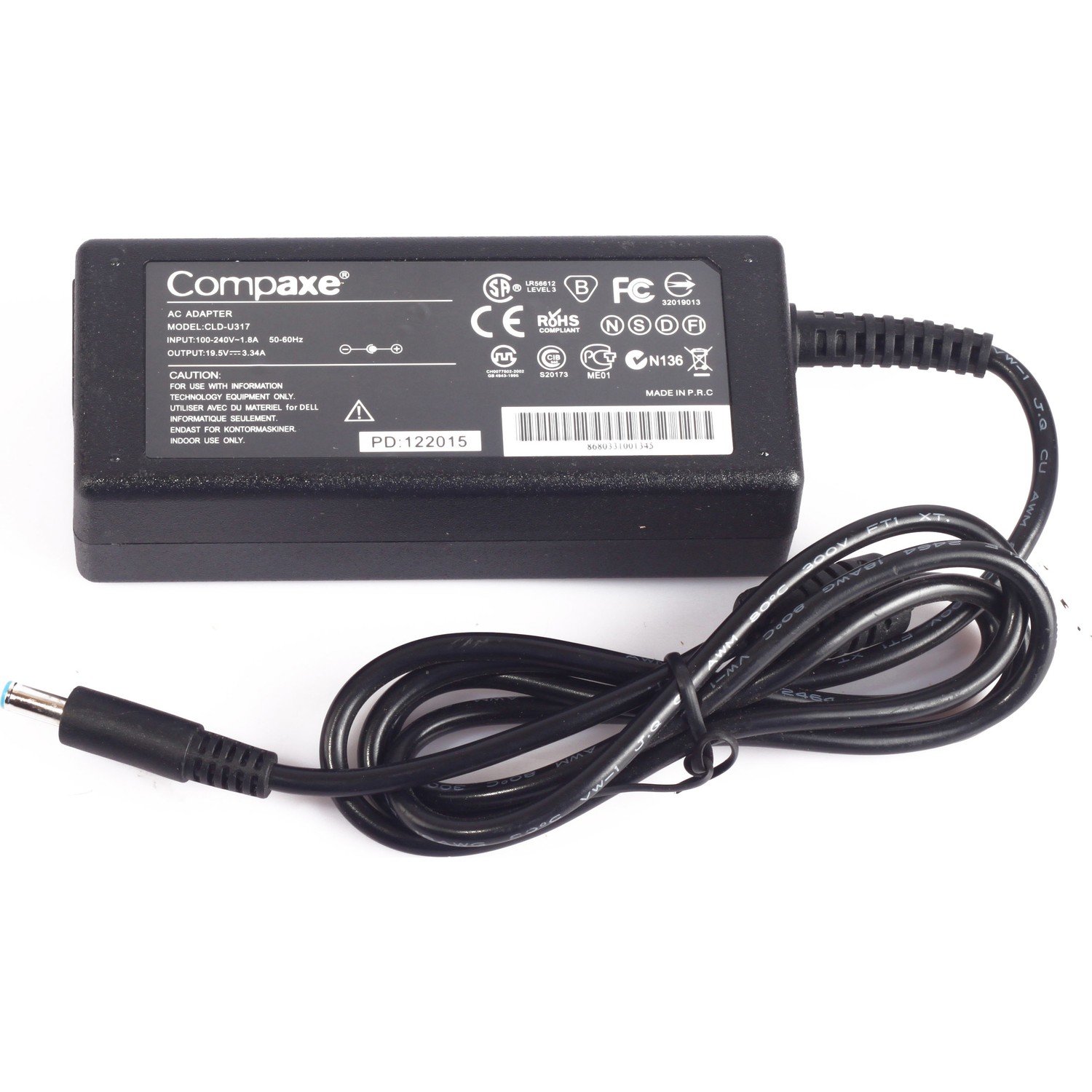 Compaxe CLD-U317 Dell 19.5 Volt 3.34 Amper 4.5mm x 3.0mm Notebook Adaptör