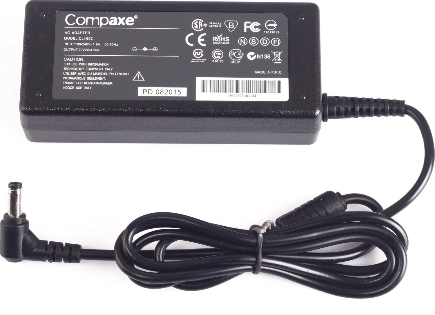 Compaxe CLI-602 Ibm 20V 3.2A Amper 5.5mm x 2.5mm Notebook Adaptörü