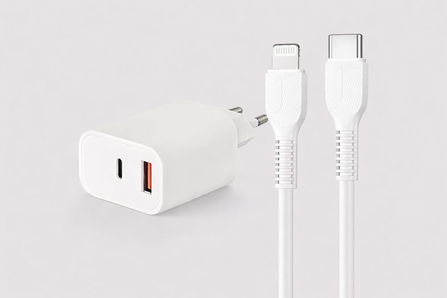 Compaxe CTA-250CA TL 5 Volt 3 Amper USB C1/A1 Hızlı Şarj Adaptör Type-C to Lightning Kablolu Set 25 Watt Gerçek Değer