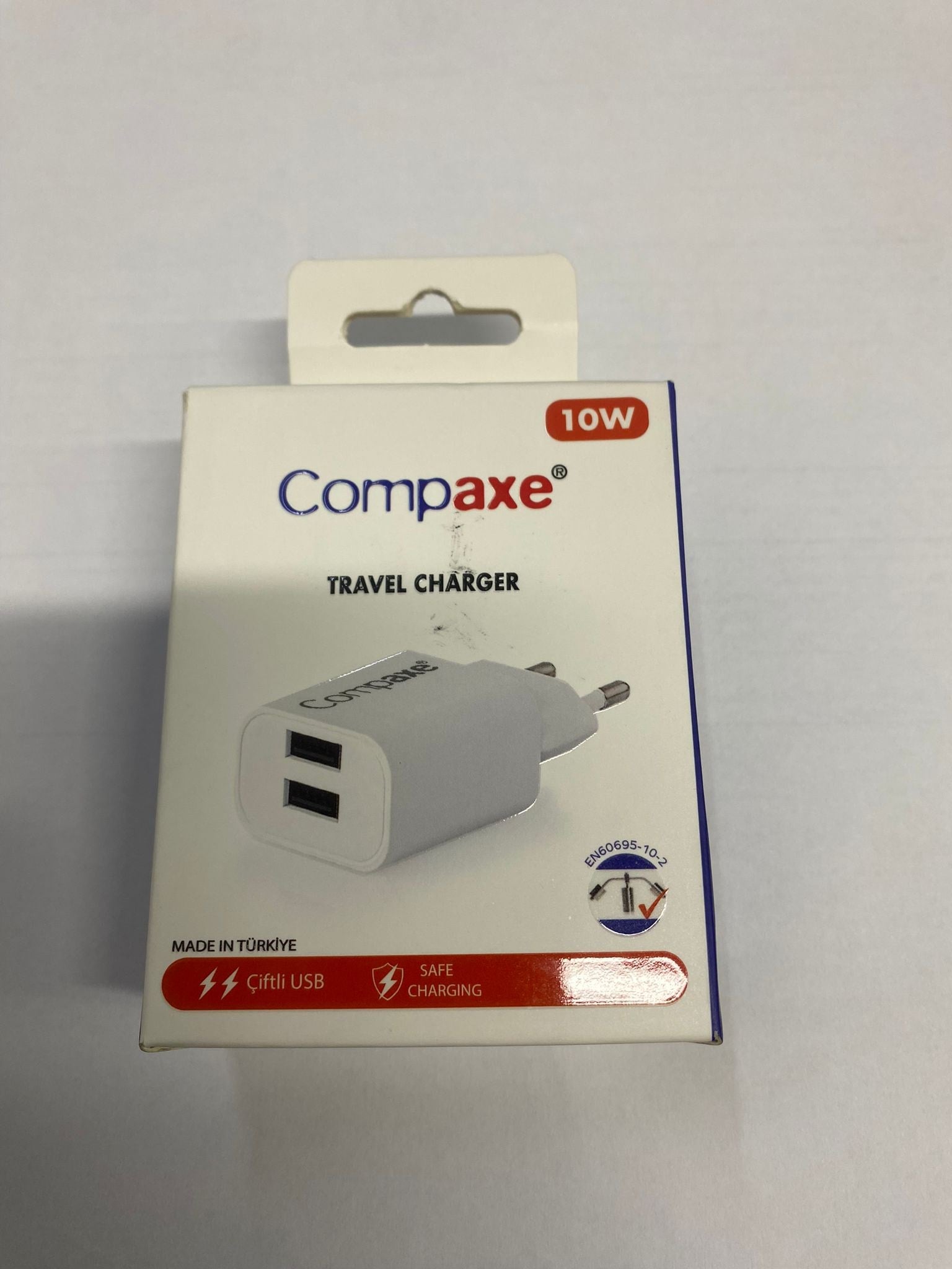 Compaxe CTA-521D 10W 5V 2.1A Çift Usb Beyaz Adaptör