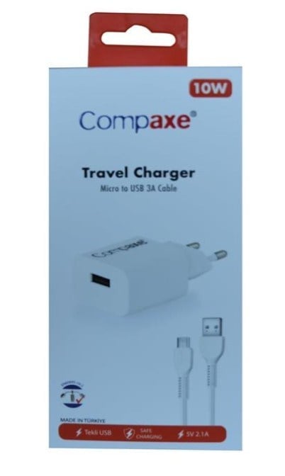Compaxe CTA-521UMB24 5 Volt 2.1 Amper Micro to USB Kablolu Set 10 Watt Gerçek Değer