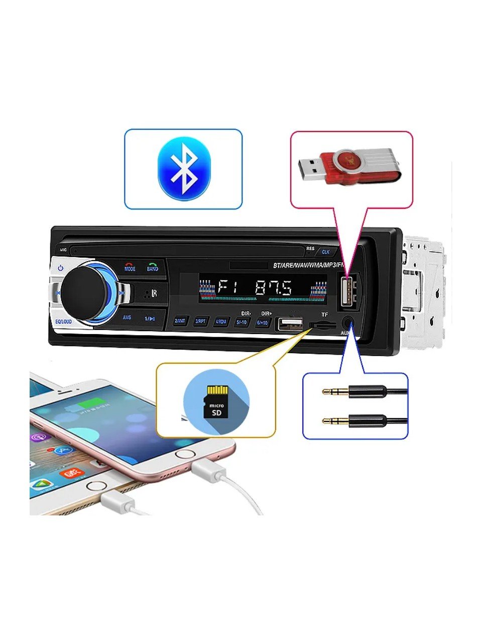 Coss JSD-520 Usb/Fm/Aux/Bluetooth 4x60 Watt Oto Teyp