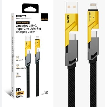 Forline 4 in 1 Type-C /Lightning /Usb 1 Metre Multi Şarj Kablosu