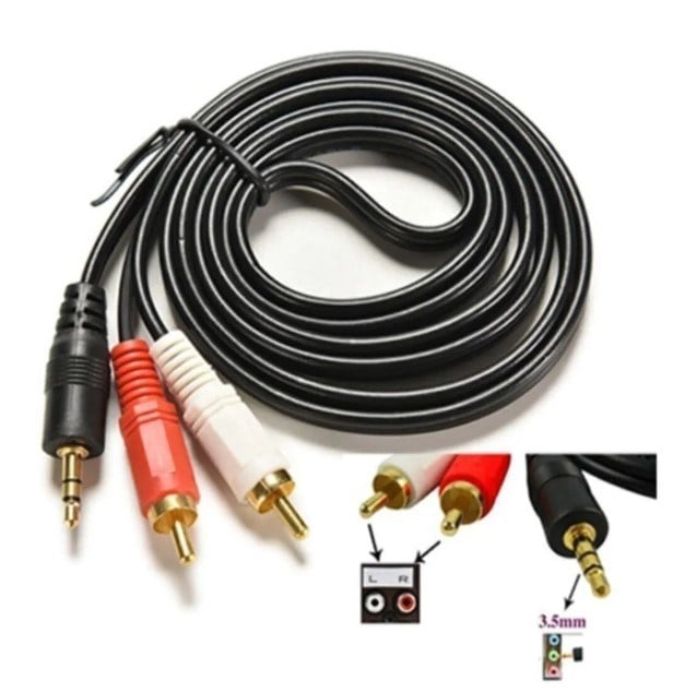 Forline FLT0096 2Rca 3.5mm Stereo Gold Ses Kablosu 1.5 Metre