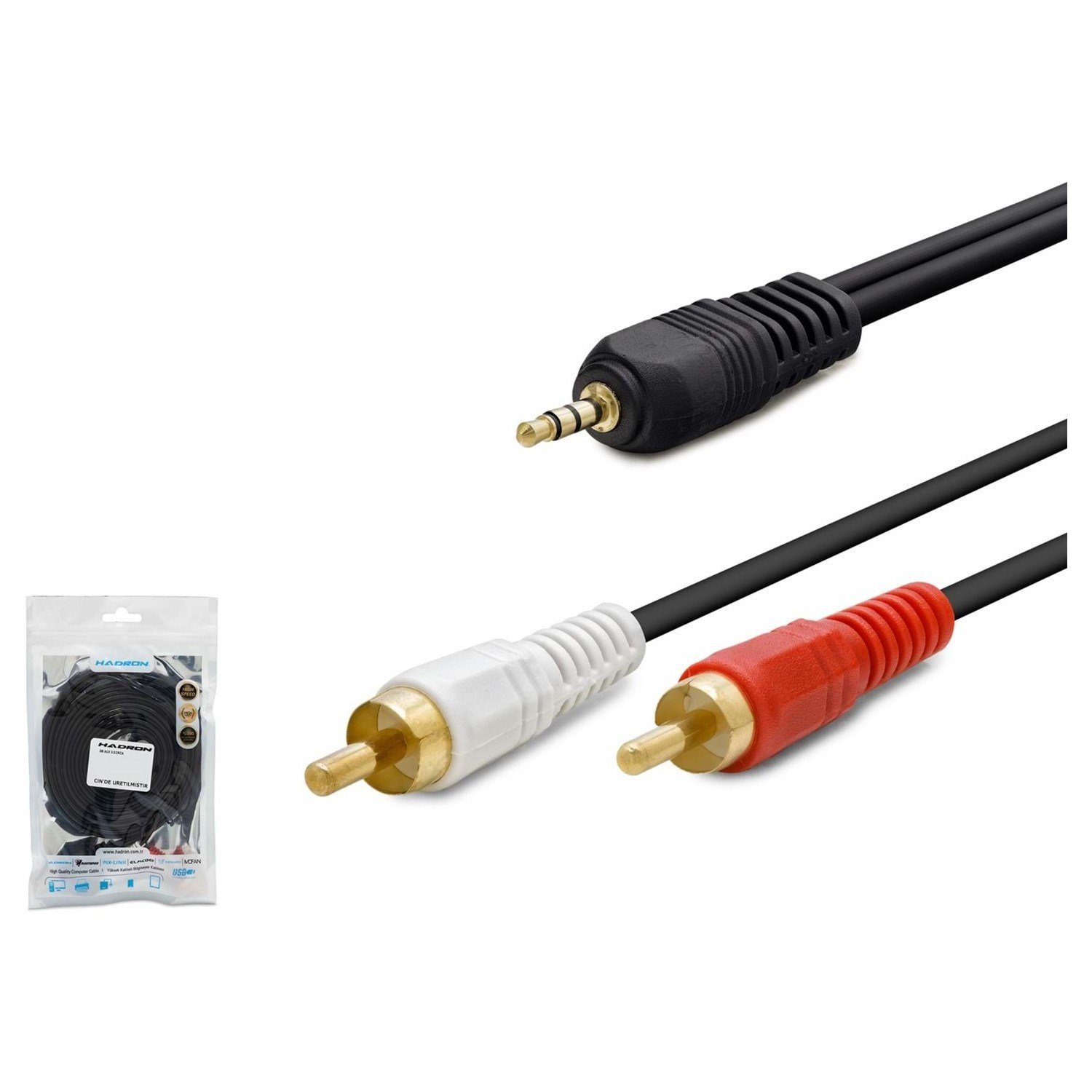 Hadron HDX1024 Aux to 2Rca Kablo 1.5 Mt Sarı Uç