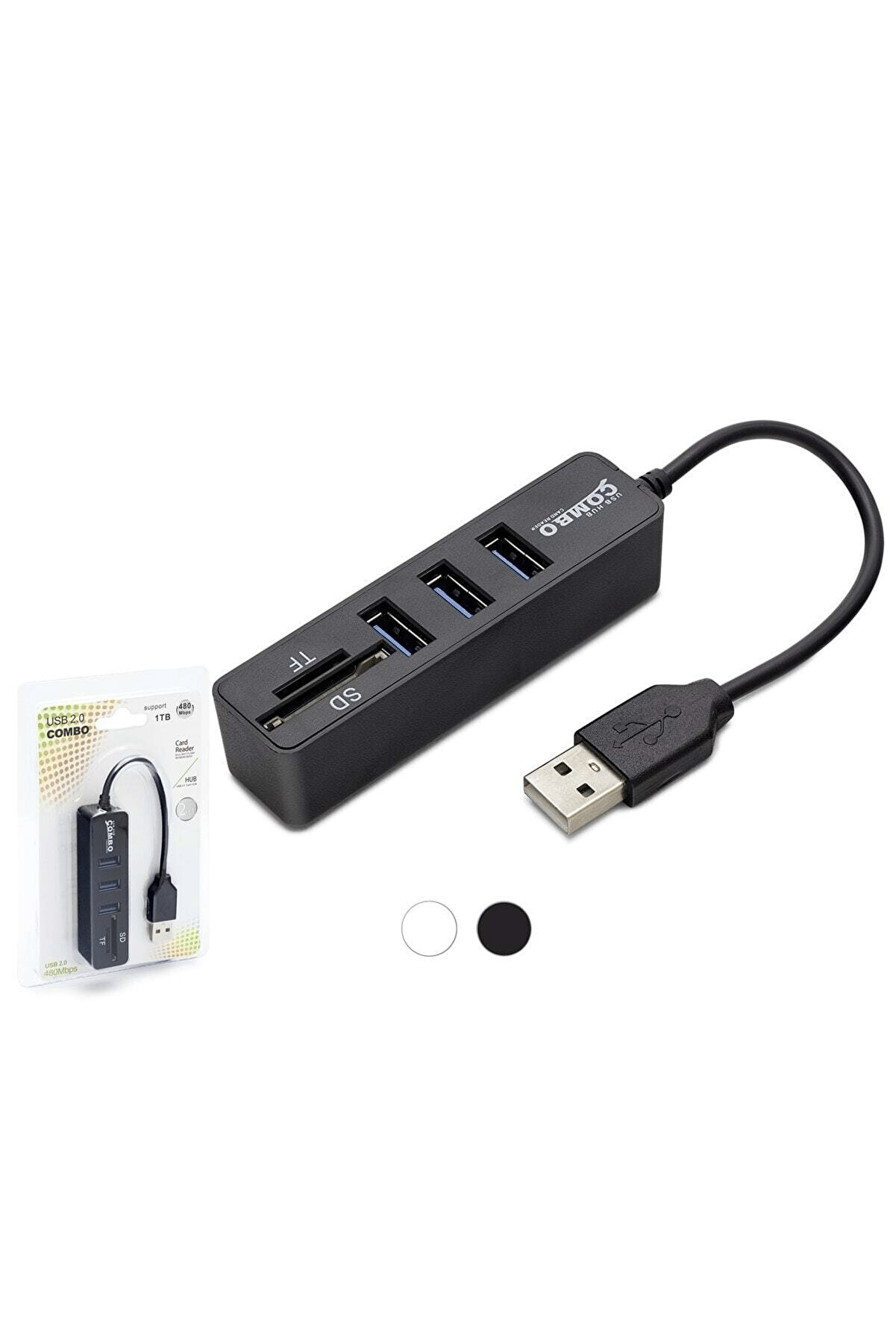 Hadron HDX7009(159) Hub Usb 2.0 3 Port +Tf & Sd Kart Okuyucu 1TB Uyumlu