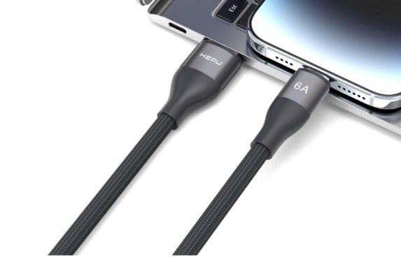 Hepu HP-503 Type-C to Type-C Kablo 6A Hızlı Şarj Örgülü Dayanıklı Tasarım (1 Metre)
