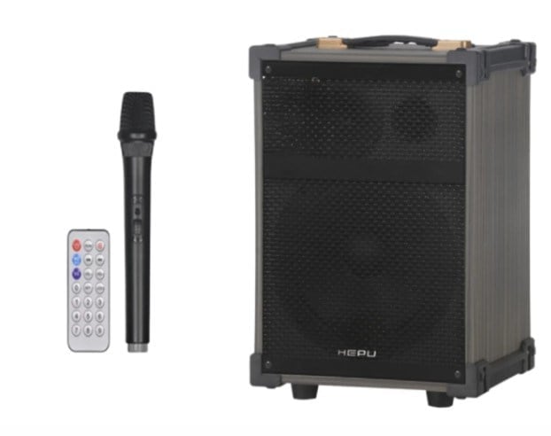 Hepu HP-904 12”  Woofer 40W Güç 1 Kablosuz Mikrofon + Kumanda Bass Boost Partybox Bluetooth Hoparlör