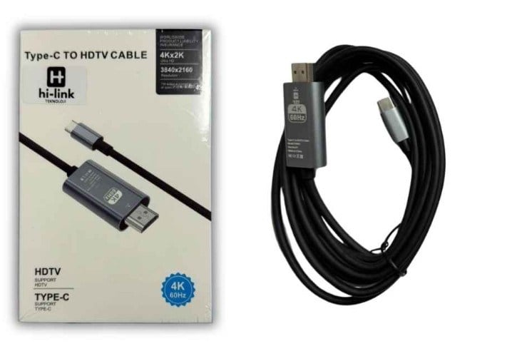 Hi-Link MCA035 4K 60Hz Type-C to Hdmi Erkek 1.8 Metre Kablo