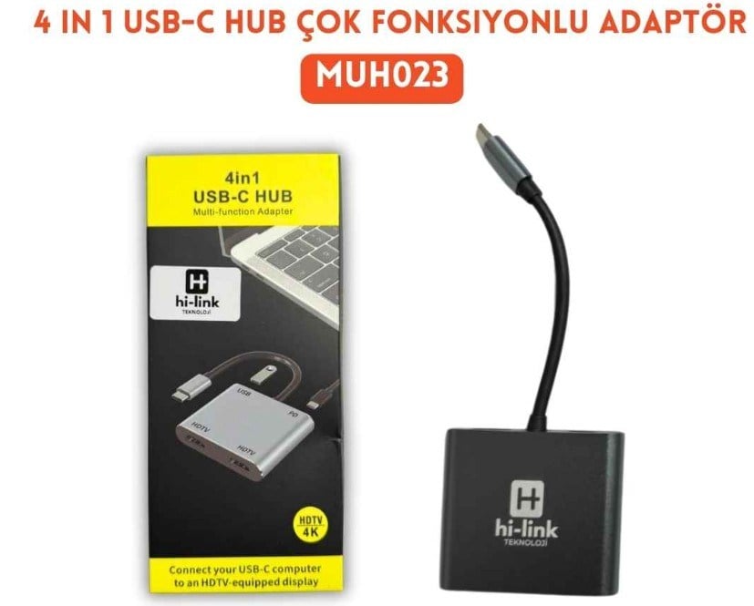 Hi-Link MUH023 4 in 1 Type-C4 Port Hub Combo Çoğaltıcı 2xHDMI