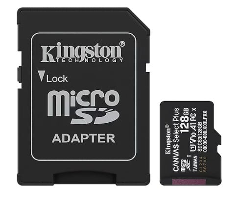 Kingston Canvas Select Plus SDCS3/128GB Class 10 UHS-I U1 A1 V10 128 GB Micro SD Kart