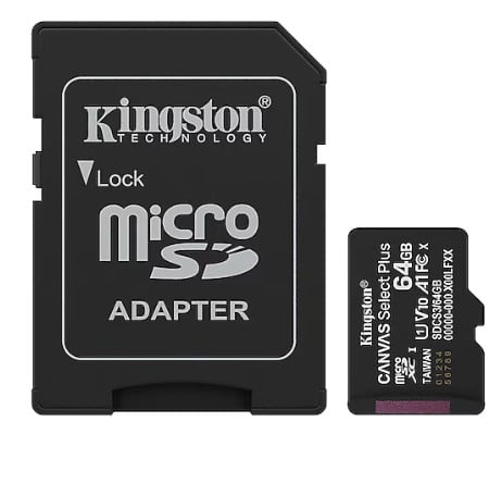 Kingston Canvas Select Plus SDCS3/64GB Class 10 UHS-I U1 A1 V10 64 GB Micro SD Kart