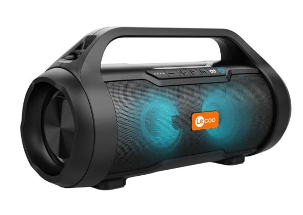 Lecoo DS154 30W Kablosuz Bluetooth 5.0 RGB Aydınlatmalı TWS Stereo Boombox Taşınabilir Hoparlör Siyah