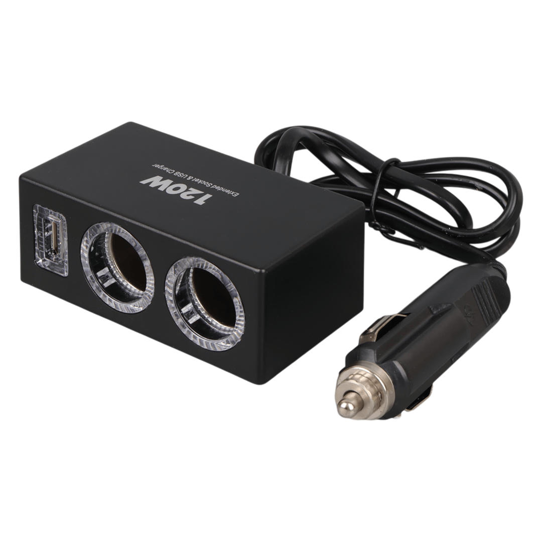 Olesson 1522 12-24V Tek USB Girişli 120W 80cm Kablolu 2'li Araç Çakmak Çoklayıcı