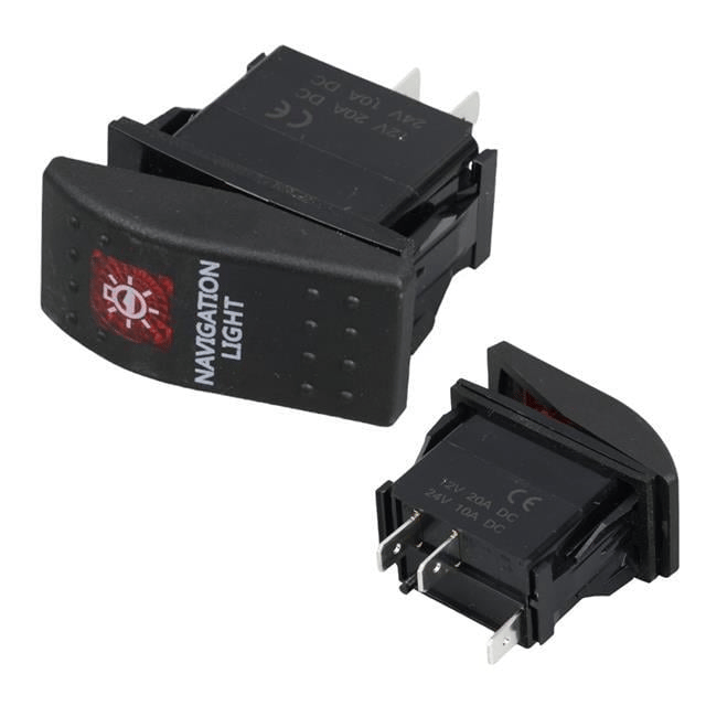 PowerMaster Navigasyon Sembollü Işıklı 3 Pinli On-Off 12-24V Marin Switch