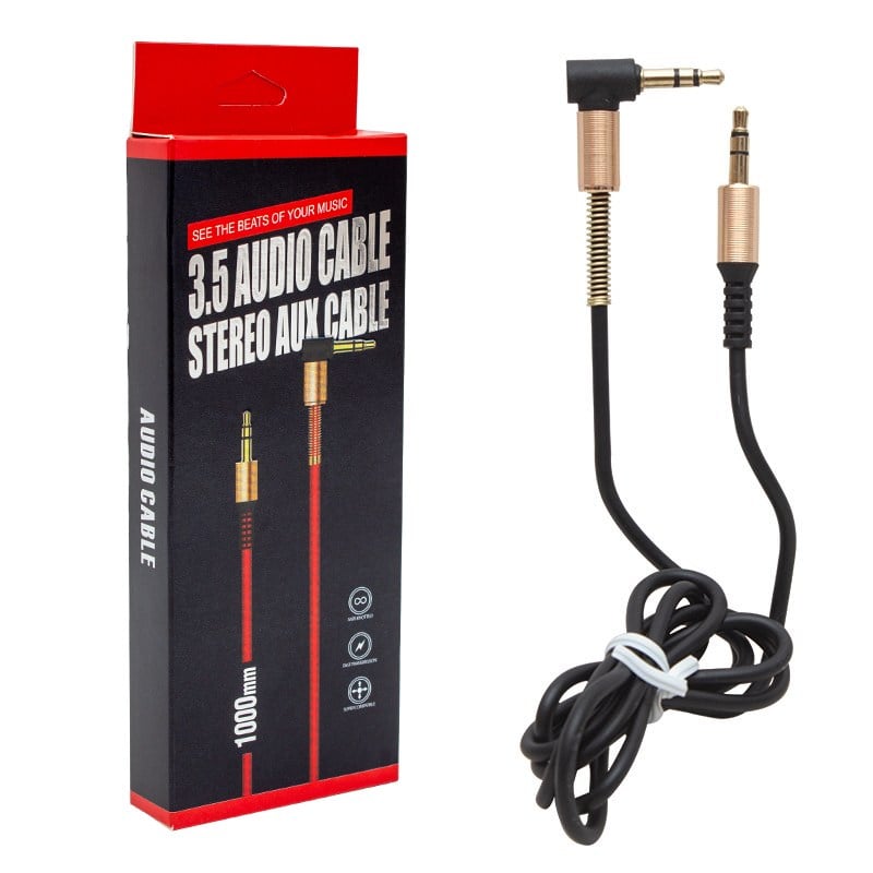 Powermaster PM-15124 3.5 mm Erkek-Erkek 1.Kalite Kutulu Stereo Aux L Uçlu Kablo