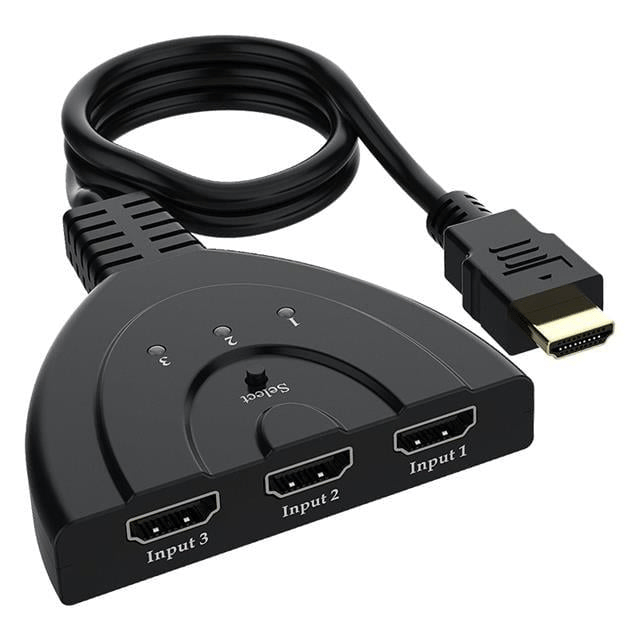 PowerMaster PM-17229 3 Giriş 1 Çıkış HDMI Switcher Çoğaltıcı Toplayıcı Aparat 30 CM Kablolu Seçme Düğmeli